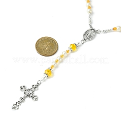 Collier de perles de chapelet de perles de verre&nbsp;NJEW-TA00082-04