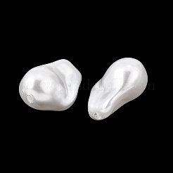 ABSプラスチックパール調ビーズ  ナゲット  ホワイト  21.5x15x12mm  穴：2mm  約293個/500g&nbsp;PL-CBA8DB3-08