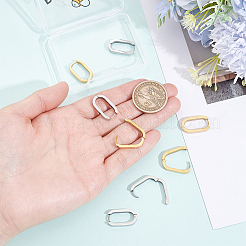 6ペア2色304ステンレススチールハギーフープピアス  オーバル  ミックスカラー  21x12x3mm  ピン：1mm  3pairs / color&nbsp;STAS-BBC0010-71