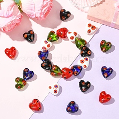 30шт 5 цвета стеклянные бусины Миллефиори ручной работы LAMP-CJ0002-42