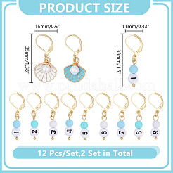 24 шт. сплав эмали кулон фиксирующие маркеры петель HJEW-HY00116