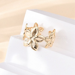 Латунные регулируемые открытые манжеты для женщин RJEW-R021-01G