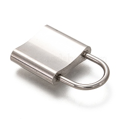 変色しない304ステンレススチールペンダント  南京錠  ステンレス鋼色  24x15x4mm  穴：8.5x8.5mm&nbsp;STAS-P261-02A-P