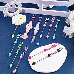 18 шт. 9-цветные литые застежки для брелока с бусинами&nbsp;FIND-SC0017-23