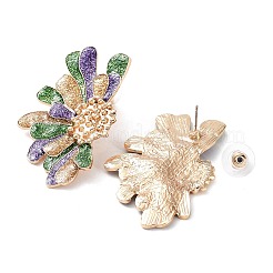 Серьги-гвоздики из цинкового сплава с блестками на карнавальную тему&nbsp;LS-EJEW-D087-02KCG