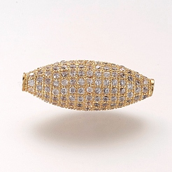 Латунные микро проложить кубического циркония бусы ZIRC-L061-32G