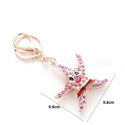 女性用合金キーホルダー  車チャームバッグペンダント  ヒトデ  6.5x5.6cm&nbsp;PW-WG24490-01