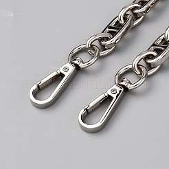 亜鉛合金の豚の鼻の楕円形のリンクチェーンの財布チェーン  プラチナ  569mm&nbsp;DIY-WH0816-078P