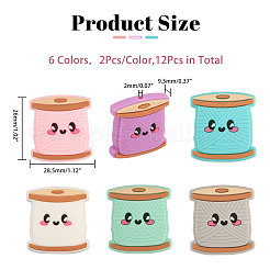 12 шт. 6-цветная катушка из пищевого экологически чистого силикона SIL-CA0003-06