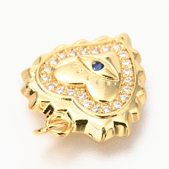 Подвески из латуни с прозрачным и синим цирконием микро-паве класса AAA ZIRC-O036-12G