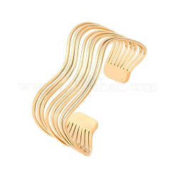 Браслеты-манжеты из нержавеющей стали 304 для женщин&nbsp;BJEW-D306-05G