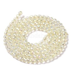 Chapelets de perles en verre transparent électrolytique&nbsp;GLAA-H021-01B-FR04
