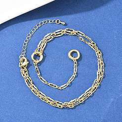 Латунные волнистые овальные звенья цепи и лариаты&nbsp;NJEW-H087-01G