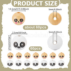 120 шт. 2 вида деревянных европейских бусин WOOD-NB0002-95