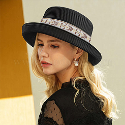 Жаккардовые ленты из полиэстера с цветочным узором длиной 24 м.&nbsp;OCOR-WH0045-22A