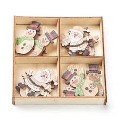 Decoraciones colgantes de madera con tema navideño&nbsp;HJEW-P010-07