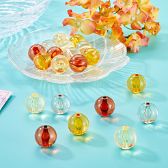 20pcs 4 couleurs perles acryliques transparentes&nbsp;MACR-TADJ0001-02B