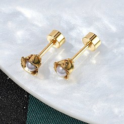 Искусственные беруши из пластика с цветочным рисунком EJEW-H105-19G