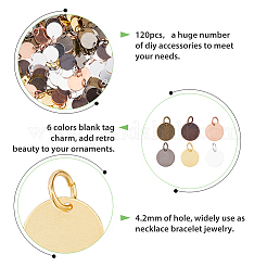 120 шт. 6 цвета тибетский стиль латунь штамповка пустые бирки подвески&nbsp;FIND-FH0009-57