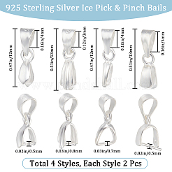 8 шт. 4 стиля 925 серебряных подвески STER-BBC0005-48S