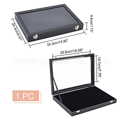 100 прямоугольная щелевая пылезащитная деревянная шкатулка для презентаций ювелирных изделий AJEW-WH0323-46