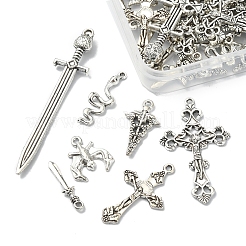 42 шт. 7 стильных подвески из сплава в готическом стиле в тибетском стиле TIBEP-FS0001-10