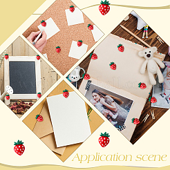 Булавки для карт из непрозрачной смолы с клубникой AJEW-AB00158