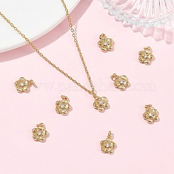 Breloques en laiton Shegrace avec micro-pavé de zircone cubique transparente&nbsp;XGRQ4N602-710G