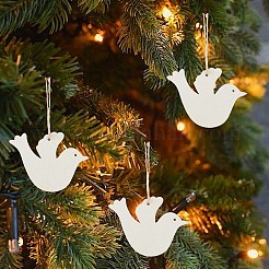 20 Stück unbehandelte Holzanhänger-Dekoration&nbsp;BIRD-CP0001-02