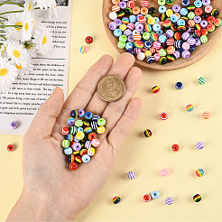 200 шт. круглые бусины из смолы с подкладкой RESI-SP0001-44