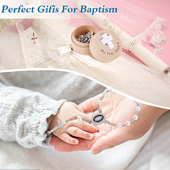 Браслеты из сплава с подвесками в виде креста AJEW-WH0455-115A