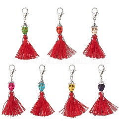 Подвесные украшения из поликоттона с кисточками ручной работы HJEW-JM03835
