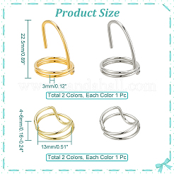 4 шт. 4 стиля латунных колец-коготь для кончика ногтя&nbsp;MRMJ-NB0001-23