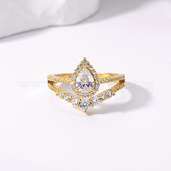 Латунные кольца с микропаве из кубического циркония&nbsp;IQ6889-5