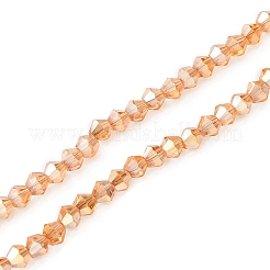 Прозрачные гальванические стеклянные бусины&nbsp;EGLA-YW0001-50C