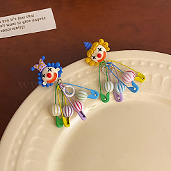 Серьги-гвоздики из сплава смолы в форме клоуна. золотистые&nbsp;FS-WG55B1D-01