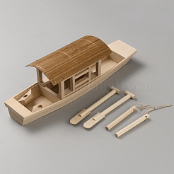 Modèle de bateau et de pagaie en bois&nbsp;DJEW-WH20003-04