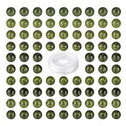 100шт 8мм натуральный змеевик / зеленый кружевной камень круглые бусины&nbsp;DIY-LS0002-45