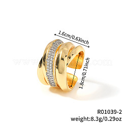 Элегантные полые латунные манжеты с микропаве из кубического циркония&nbsp;TF9491-2