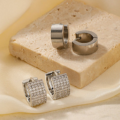 Латунные серьги-кольца в форме буквы С TR4286