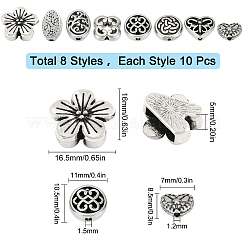 80 Stück 8 Stile Legierung Perlen & Charms&nbsp;TIBEB-SC0001-08AS