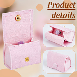 Вельветовые коробки для хранения колец в форме мешочка с кнопкой TP-WH0015-13A