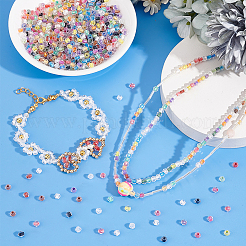 10 набор двухцветных прозрачных стеклянных бусин GLAA-PH0003-34