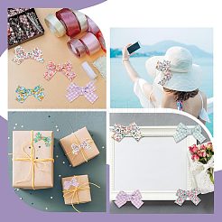 20 шт. 10-цветный бант из ткани с цветочным/шотландским узором для украшения костюма&nbsp;FIND-GF0004-73