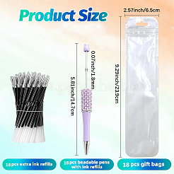 18 penna in plastica con perline&nbsp;DIY-BM0002-76