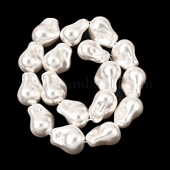 Нити стеклянных жемчужных бусин с гальваническим покрытием&nbsp;BSHE-B008-02