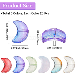 120шт 6 цвета прозрачные окрашенные распылением стеклянные бусины&nbsp;GLAA-PA0001-04