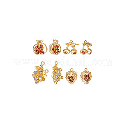 8 шт. 4 стиля латунные подвески с микропаве и кубическим цирконием KK-BC0013-87