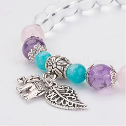 Натуральный кварц кристалл браслеты шарма BJEW-JB02927