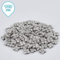 Сплавочные овальные бусины тибетского стиля &nbsp;TIBEB-FH0001-32AS-RS